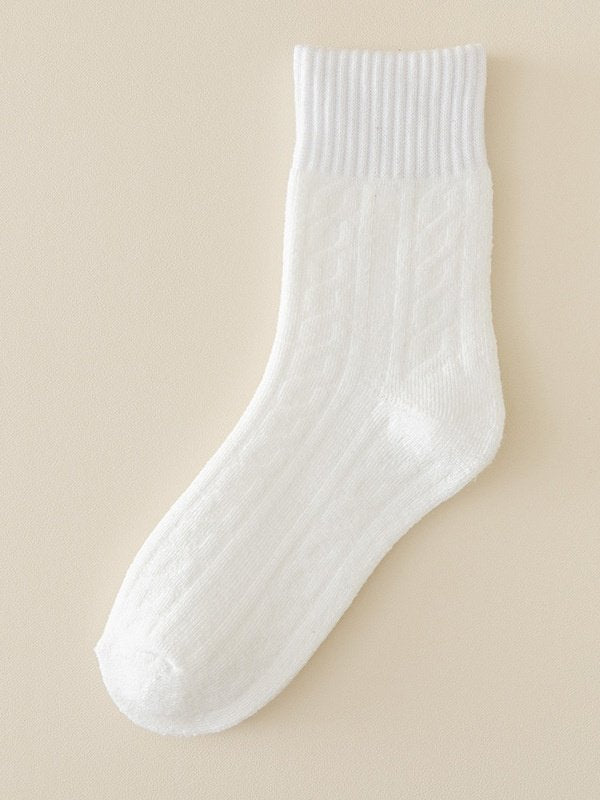 Plush And Thick Towel Socks Twisted Autumn And Winter Style Mid-tube Socks Women's Long Socks Thick Socks Winter Warm Women's Socks