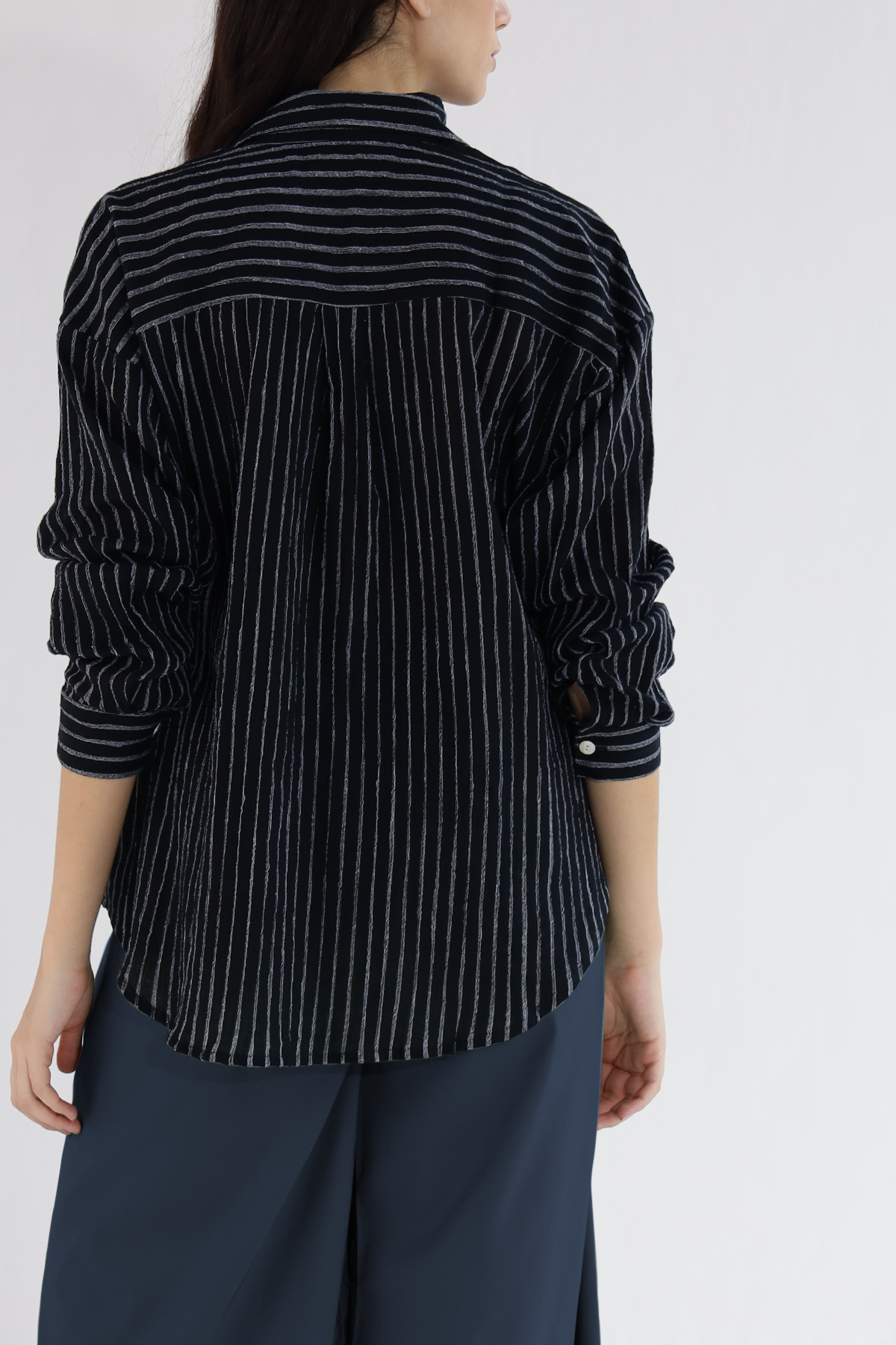 Martina Oversized Shirt : Black Stripes