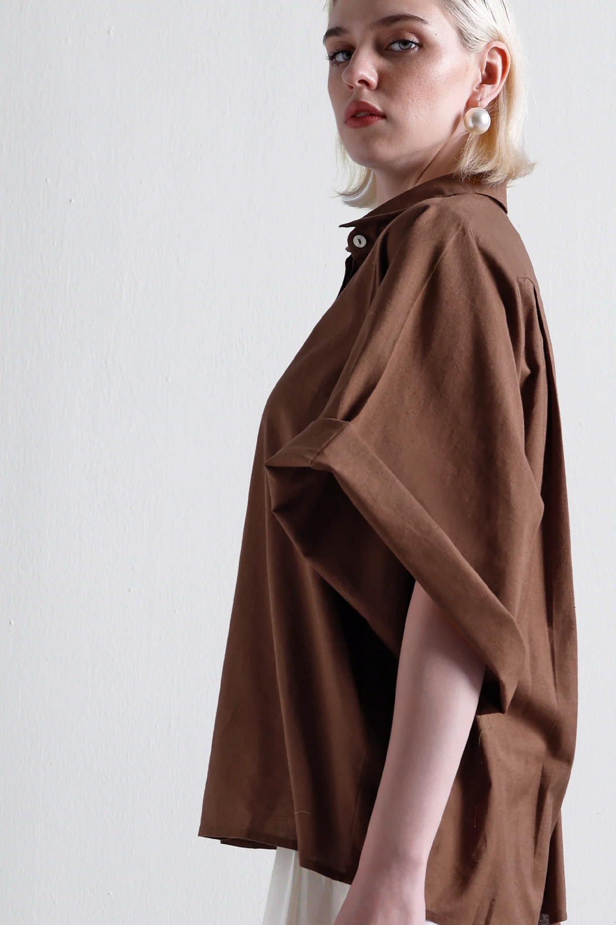 Andrea Oversized Shirt : Cocoa