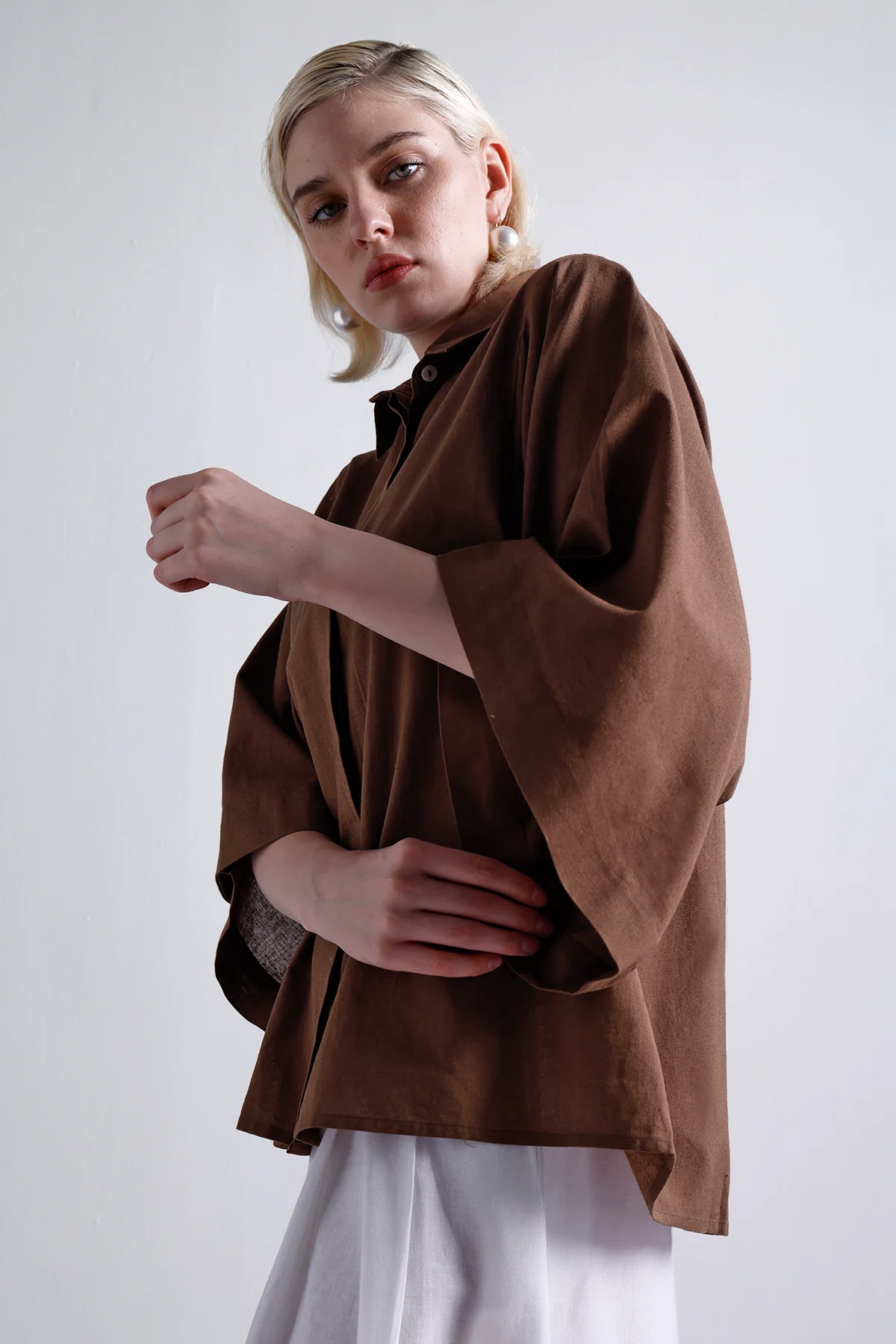 Andrea Oversized Shirt : Cocoa