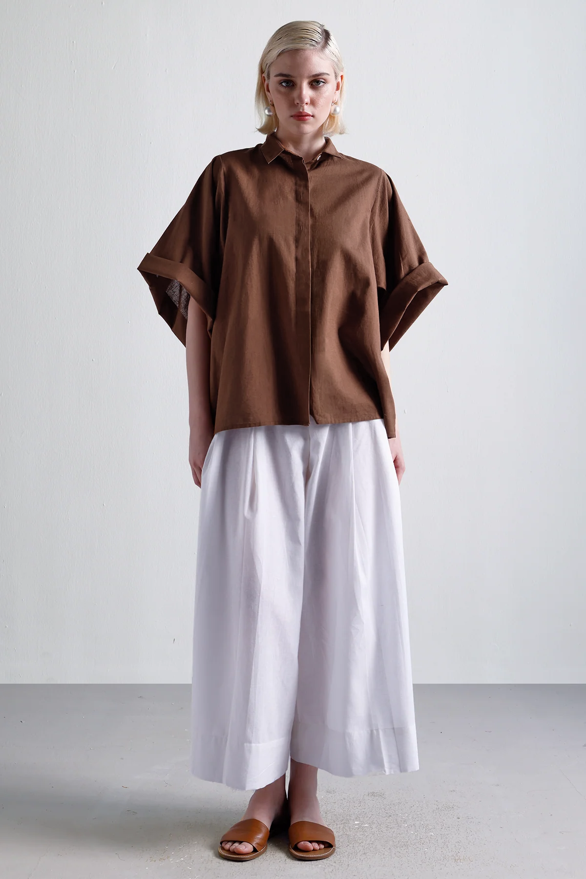 Andrea Oversized Shirt : Cocoa
