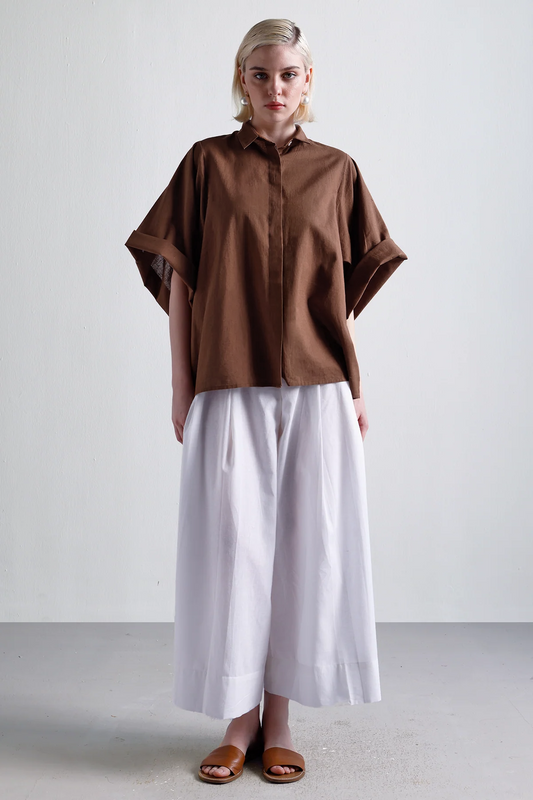 Andrea Oversized Shirt : Cocoa