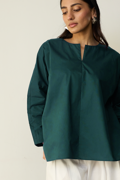 Raya Oversized Top : Emerald