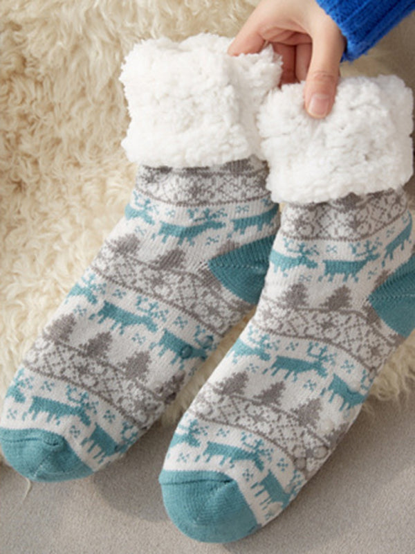 Womens Fuzzy Home Sleep Socks